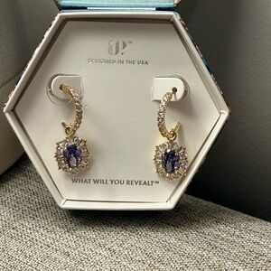Elegant Gold and Blue Earrings